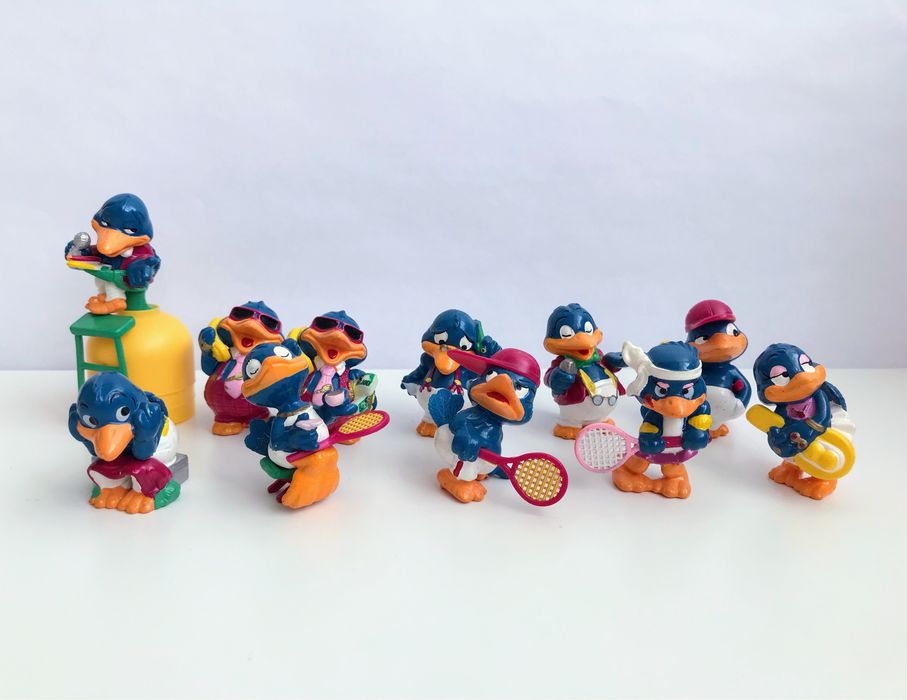 Kolekcjonerskie figurki z Kinder jajek Ptaki tenisiści Bingo 1996