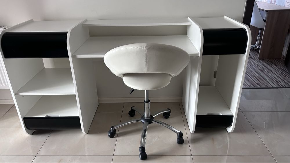 Biurko biale duze 173x55x90 z szufladami