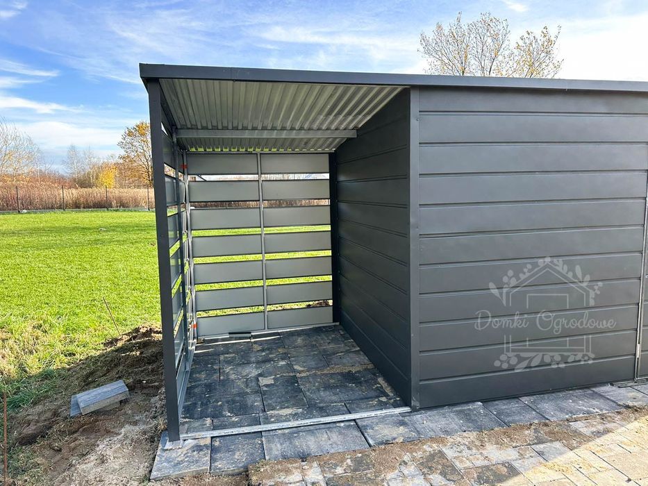 Domek Ogrodowy Schowek 3x2 wiata 1,5x2 okno Antracyt  ID436