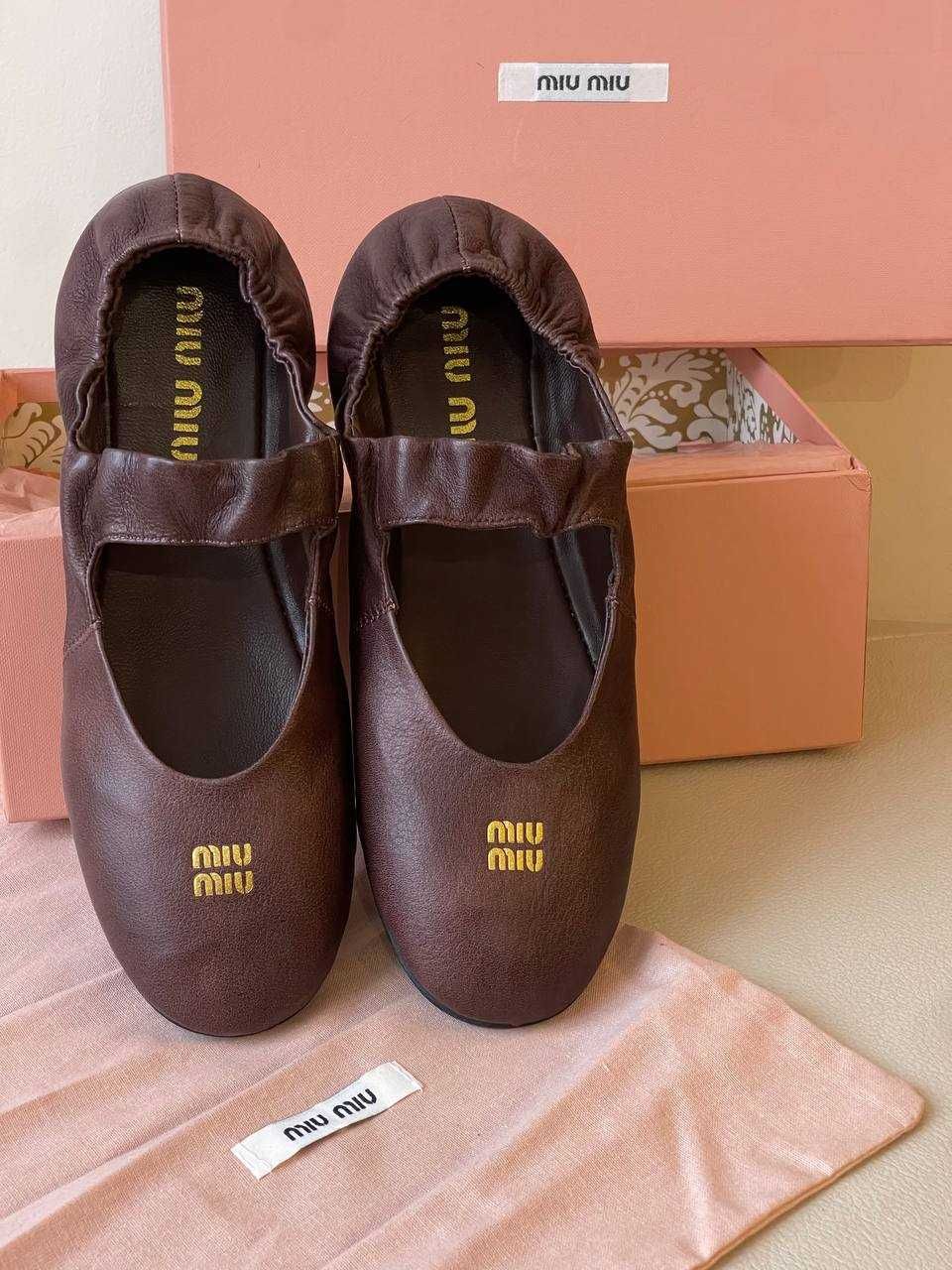 Wyprzedaż Luksusowe Balerinki Miu Miu! Skóra! Premium!OD RĘKI 36-41