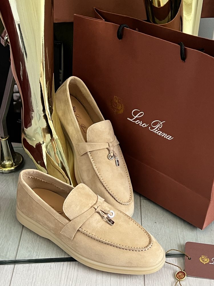 Лофери бежеві Loro Piana Summer Walk lux 1:1 лофери LP лоро пиана беж