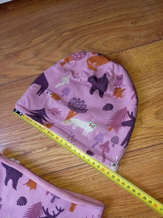 Lindex komplet czapka + apaszka 48-50 set zwierzątka