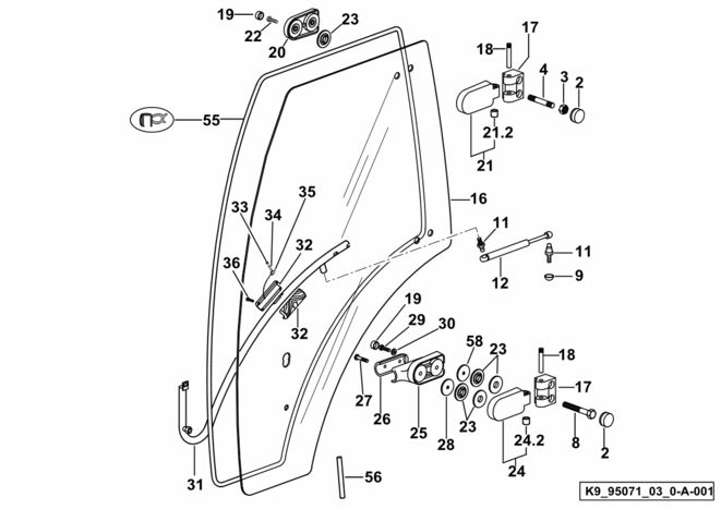 Siłownik gazowy drzwi Deutz-Fahr  Agrotron M L Seria 6,7 TTV
