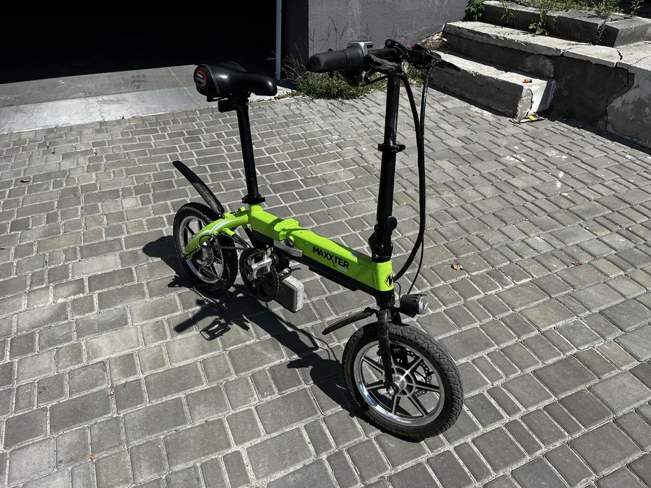 Maxxter mini електровелосипед складний батарея tesla