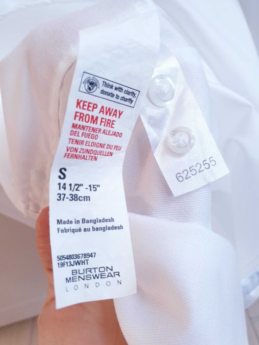 Biała koszula męska slim fit Burton kolnierzyk 37 38 rozmiar S XS