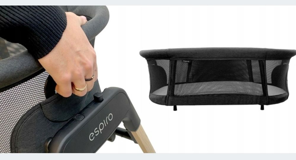 Espiro Tully 3w1 łóżeczko kołyska 11 Timber Black NOWE