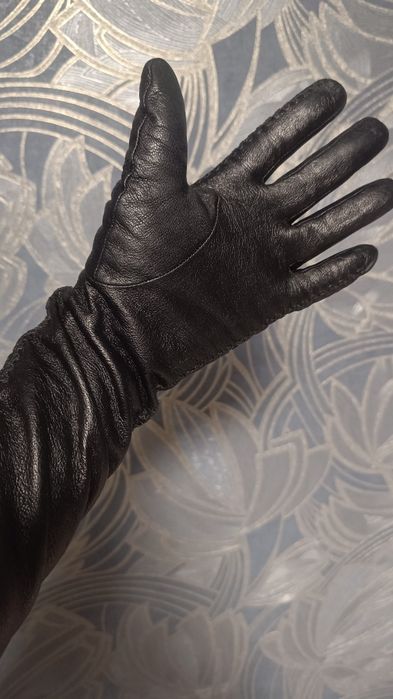 Шкіряні рукавички довгі