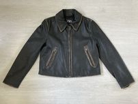 Krótka brązowa kurtka skórzana Zara - S