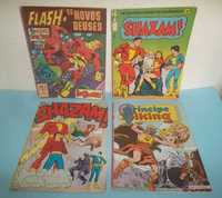 Lote 4 álbuns DC - EBAL - Anos 70. Shazam, Flash, Príncipe Viking.