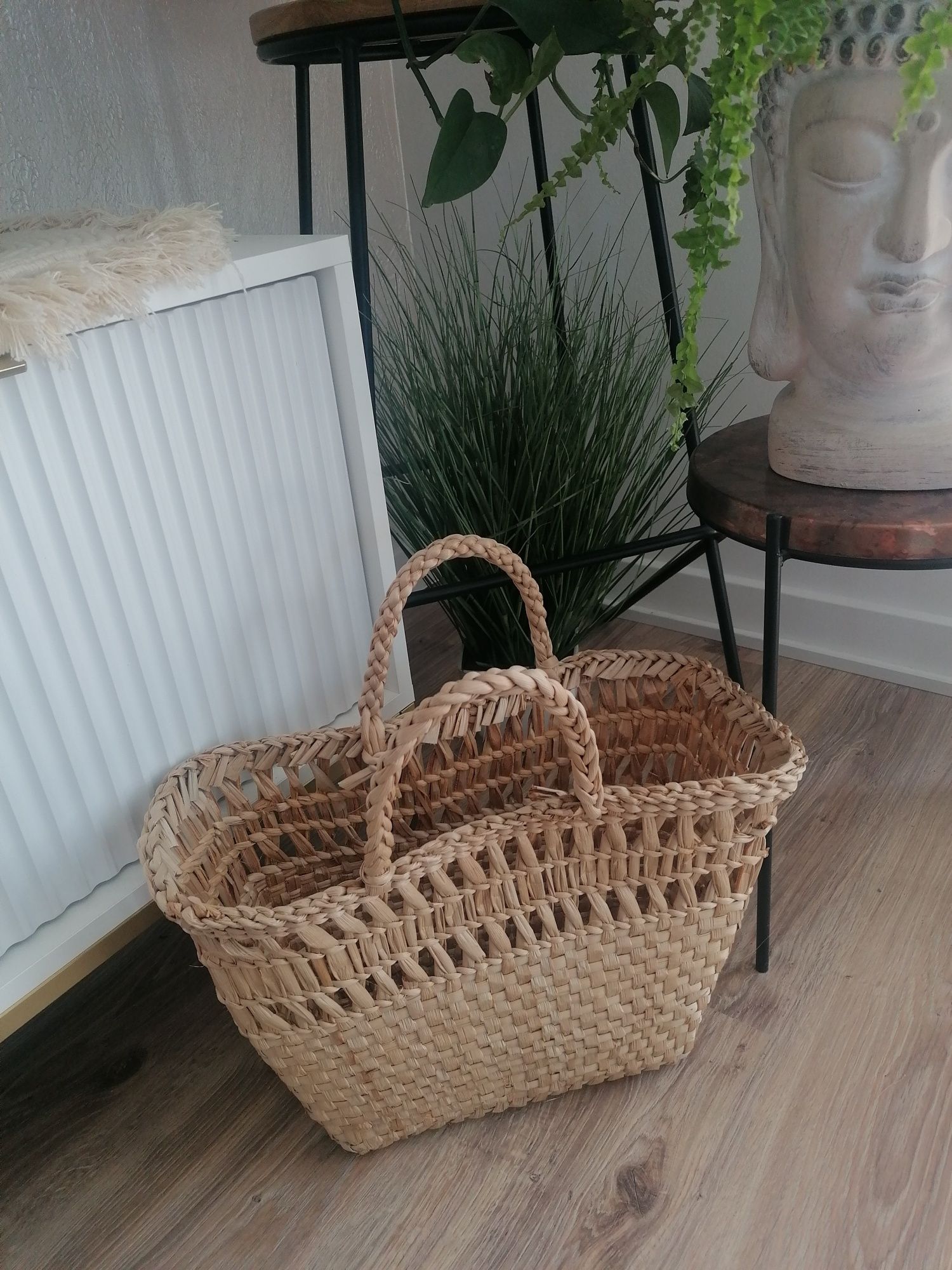Koszyk torebka rattan pleciona naturalna do ręki Nowa shopper bag