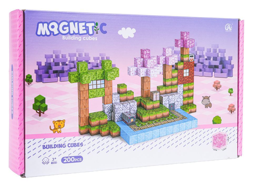 Zestaw Kostek, Klocków Magnetycznych 200El.