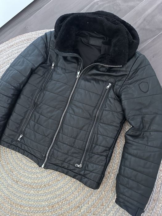 Шкіряна зимова курточка чоловіча