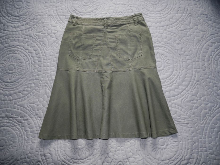 Zielona spódnica KappAhl - 40/L - midi len/bawełna