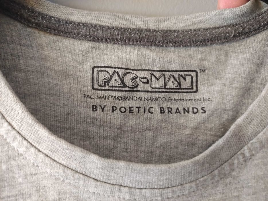 Pacman Pac-Man szara koszulka z nadrukiem t-shirt