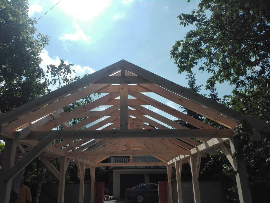 Wiata grillowa z garażem