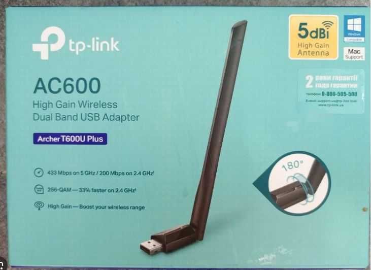 Адаптер WiFi USB  TpLink Archer T2U nano (нов)