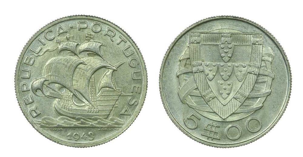 Republica Portuguesa - 5 Escudos 1943 Soberba 45€