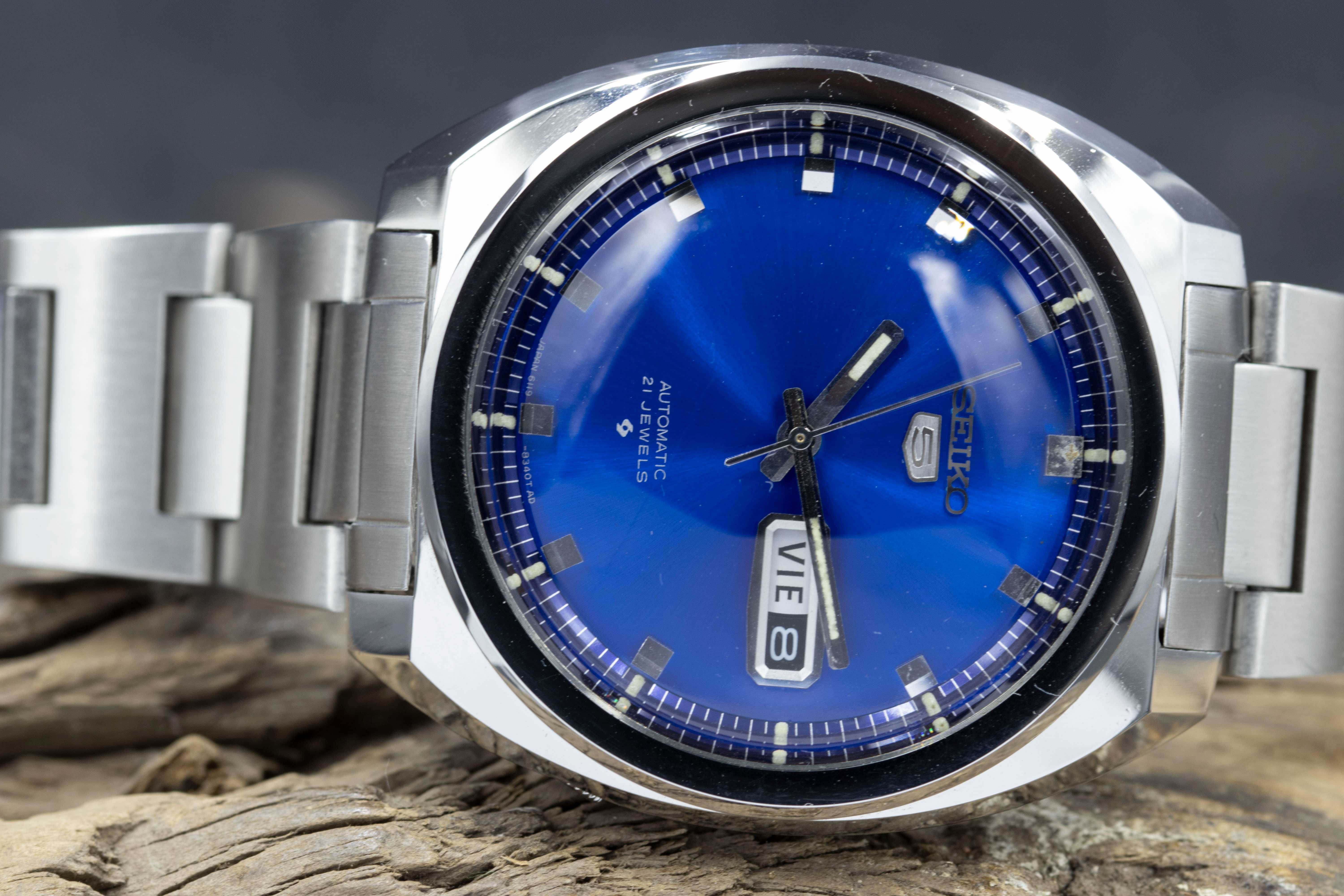 Zegarek Seiko 5 Automatic 6119_8273 21 Jewels Niebieski MINT