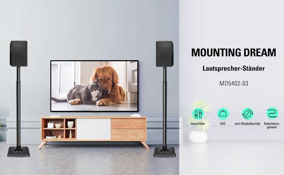 Mounting Dream Stojaki premium na głośniki model: MD5402-03 do 5 kg