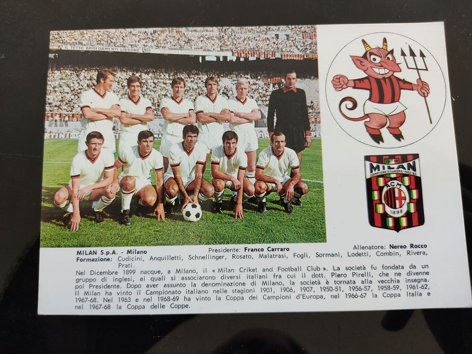 Postal do Milan 1969/ 70