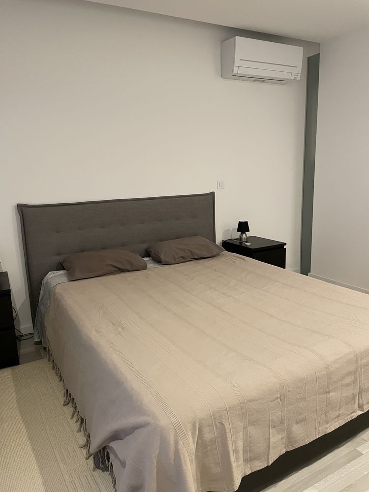 Cama casal 1.6m sommier elevatorio + colchao + cabeceira