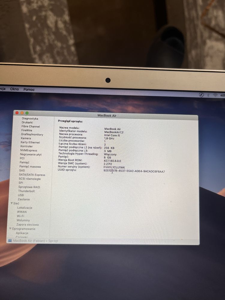 Macbook Air 13 2017 stan idealny