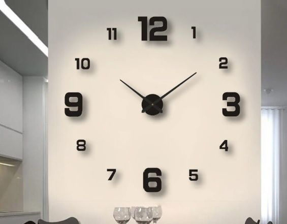 Zegar Naklejany Czarny