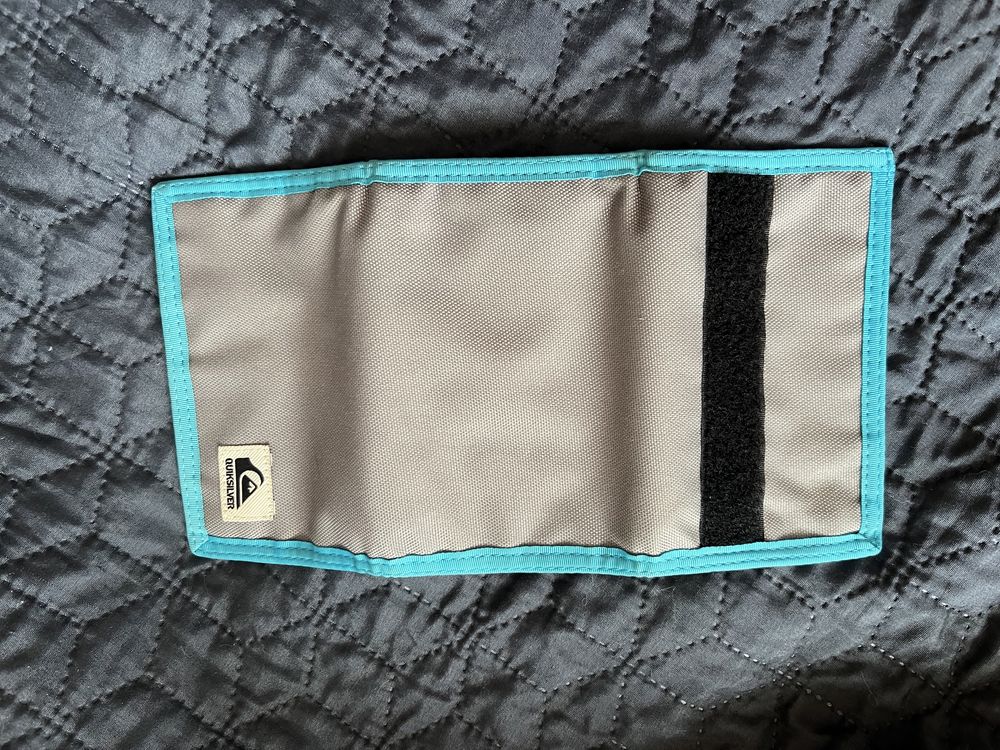 Мужской кошелек тканевый портмоне спортивный Quiksilver серый