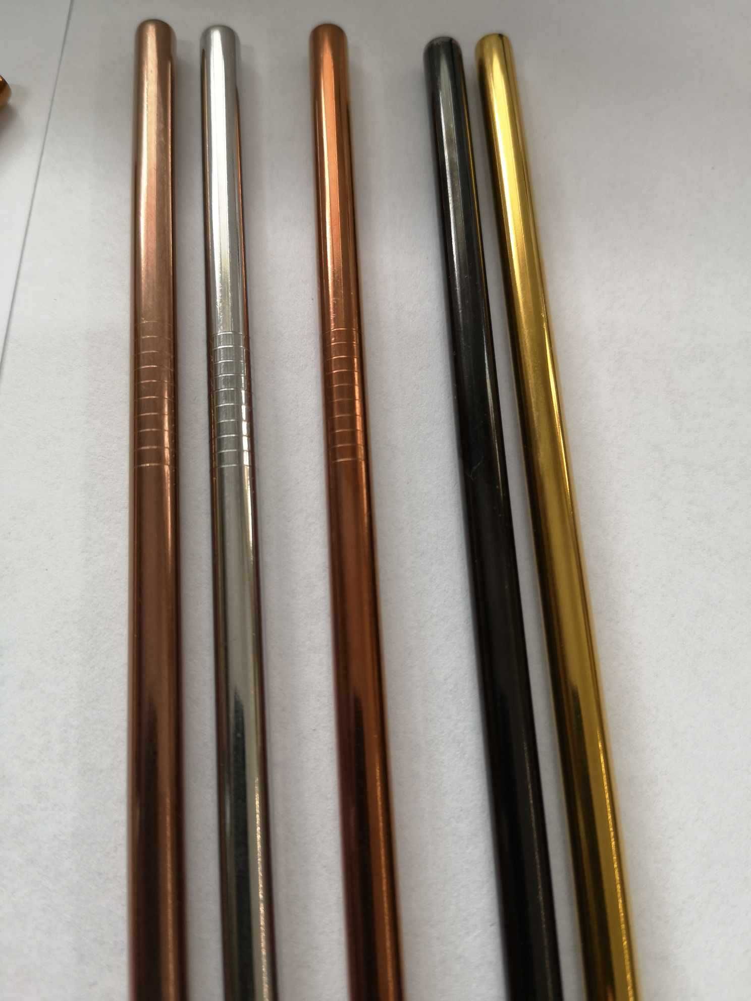 Kolorowe słomki metalowe do napoi EKO + etui ZESTAW OUTLET