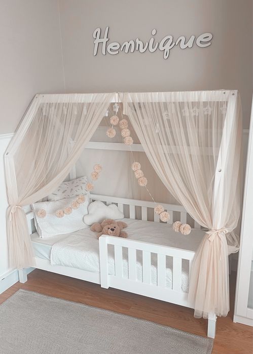 Cama Montessori Kit Bebé Criança - Dossel Especial - com colchão NOVO