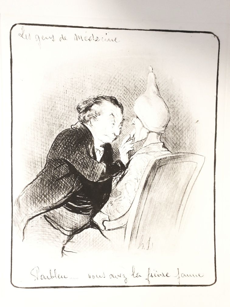 4 antigas gravuras Honore Daumier - les gens de medecine