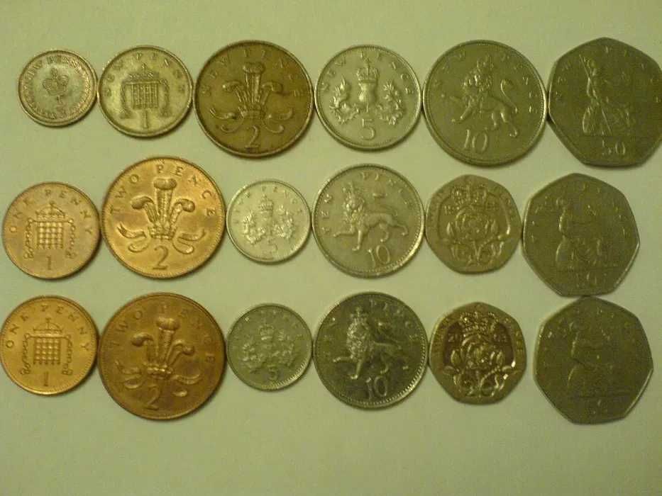 Монеты Англии трех выпусков