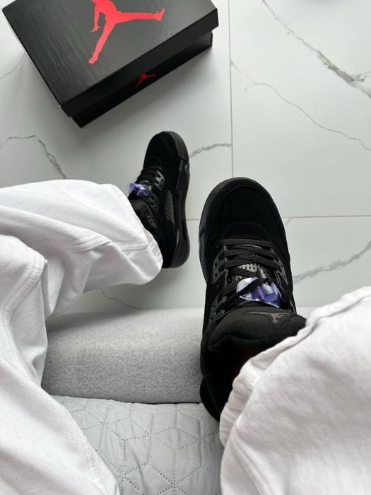 Jordan 5 Black Dark Blue Gum