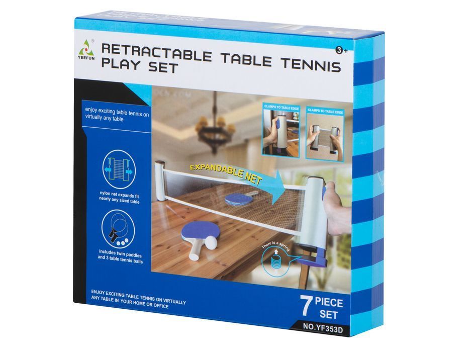 Zestaw Tenis Stołowy Ping Pong Mini Paletki Siatka Zwijana Piłeczki