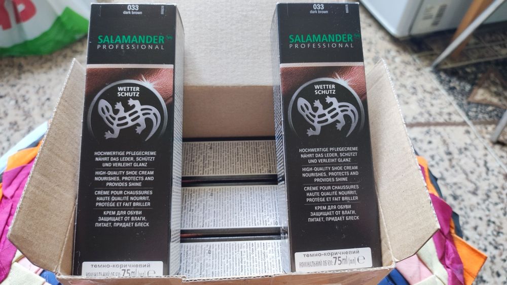 Крем для обуви Salamander тёмно-коричневый, красный