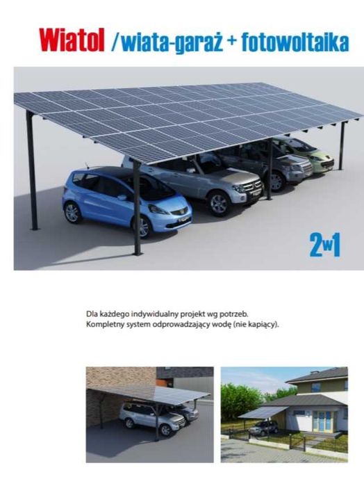 Wiatol wiata garazowa pod fotowoltaike carport wiaty panel