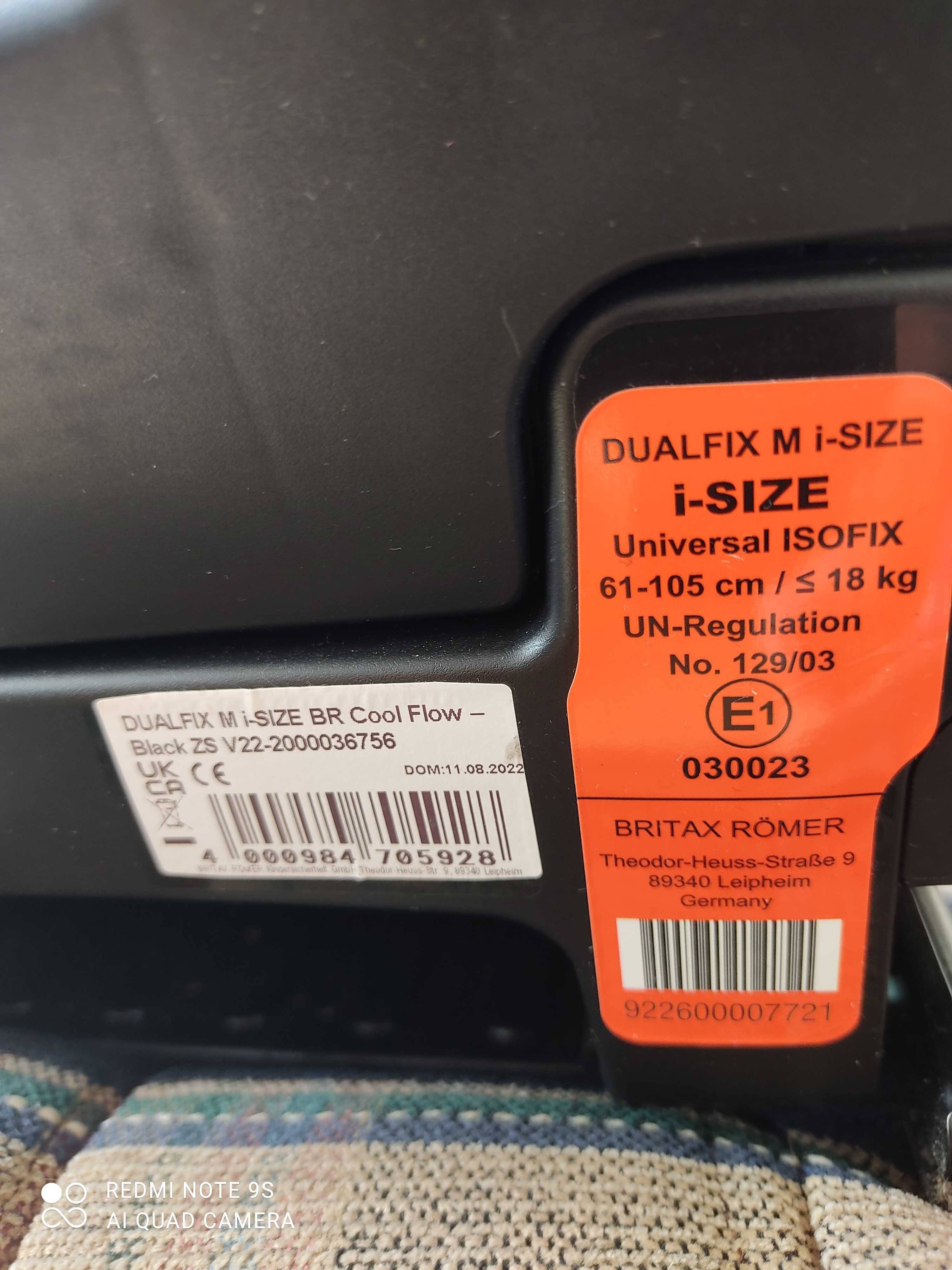 Fotelik Britax Romer Dualfix M isize 0-18kg