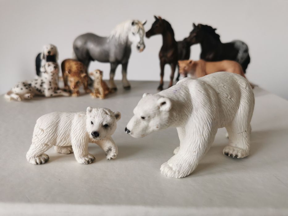 Niedźwiedź polarny 14800 i mały niedźwiadek 14358 figurki Schleich