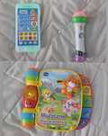 Fisher price mikrofon szczeniaczka telefon vtech grająca książeczka