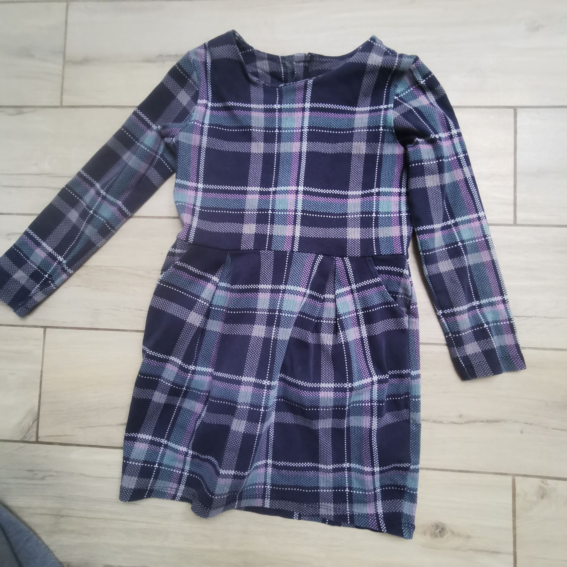 H&m sukienka świąteczna w kratę 122 128