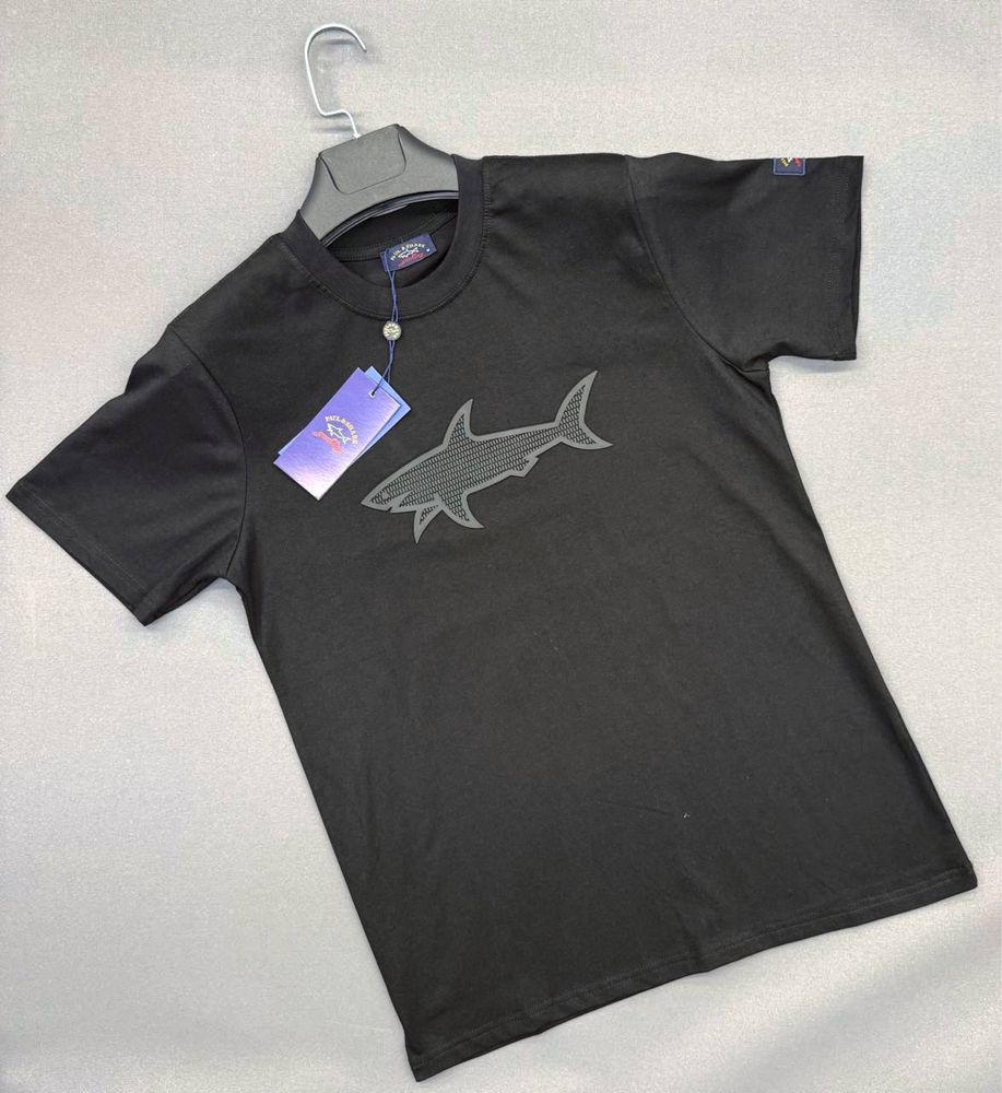 КИЇВ Чоловіча футболка Paul Shark,Boss S,M,L,XL,2XL чорна/біла ШОУРУМ