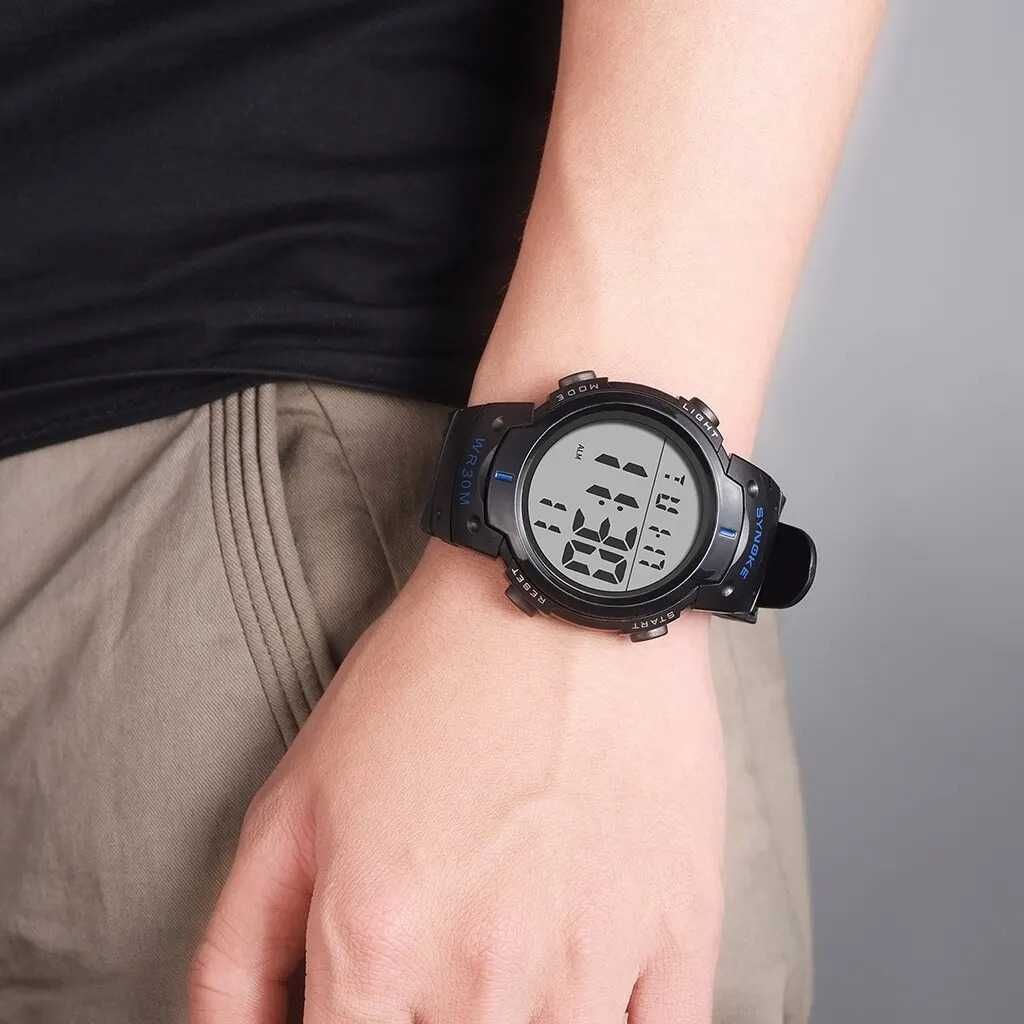 Zegarek męski Synoke elektroniczny sportowy cyfrowy stoper LED WR30