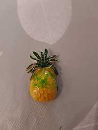Broszka Ananas pomarańczowo zielona z Minouu