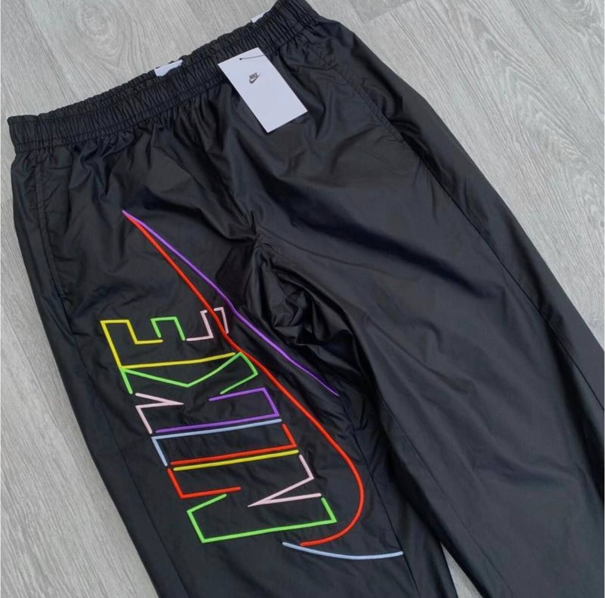 Нейлоновые штаны Nike (S,M,L,XL) Штани Найк Нейлон Черные