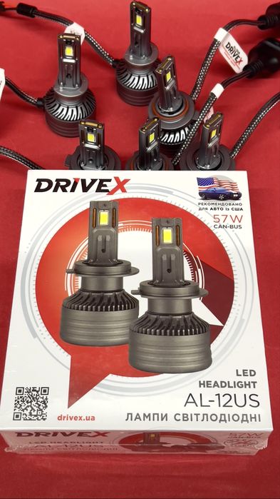 Лед лампи H7 HB3 HB4 H11 Drive X AL-12US з CAN для американських авто