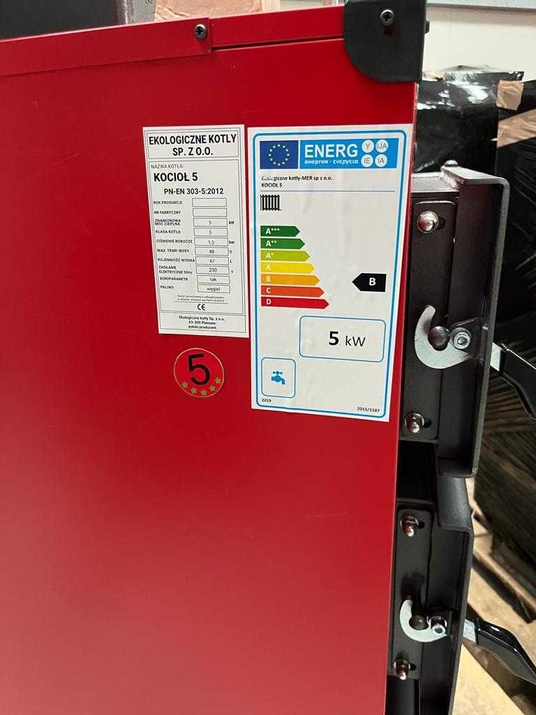 Piece Kotły KOCIOŁ węgiel/drewno MOC 5kW pompa, dostawa w GRATISIE