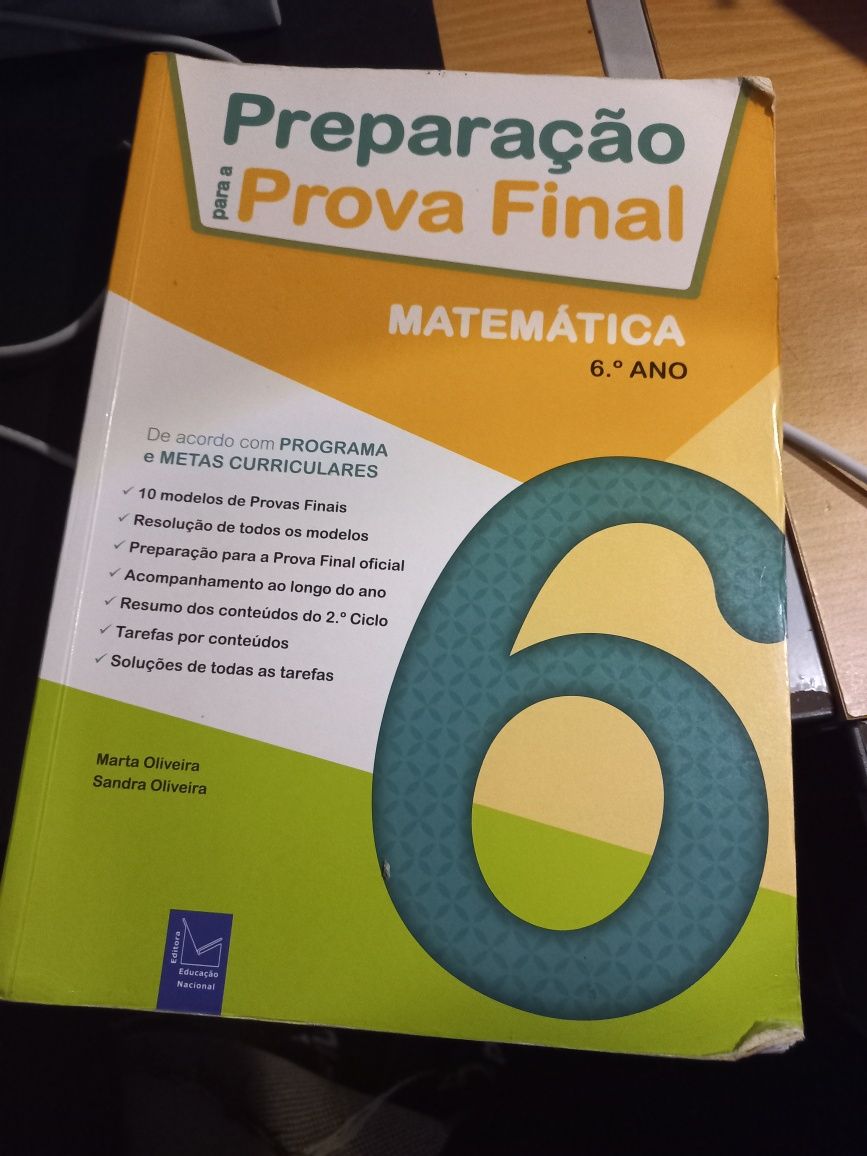 Preparação para a prova final Matemática  e caderno de revisão 6ºAno