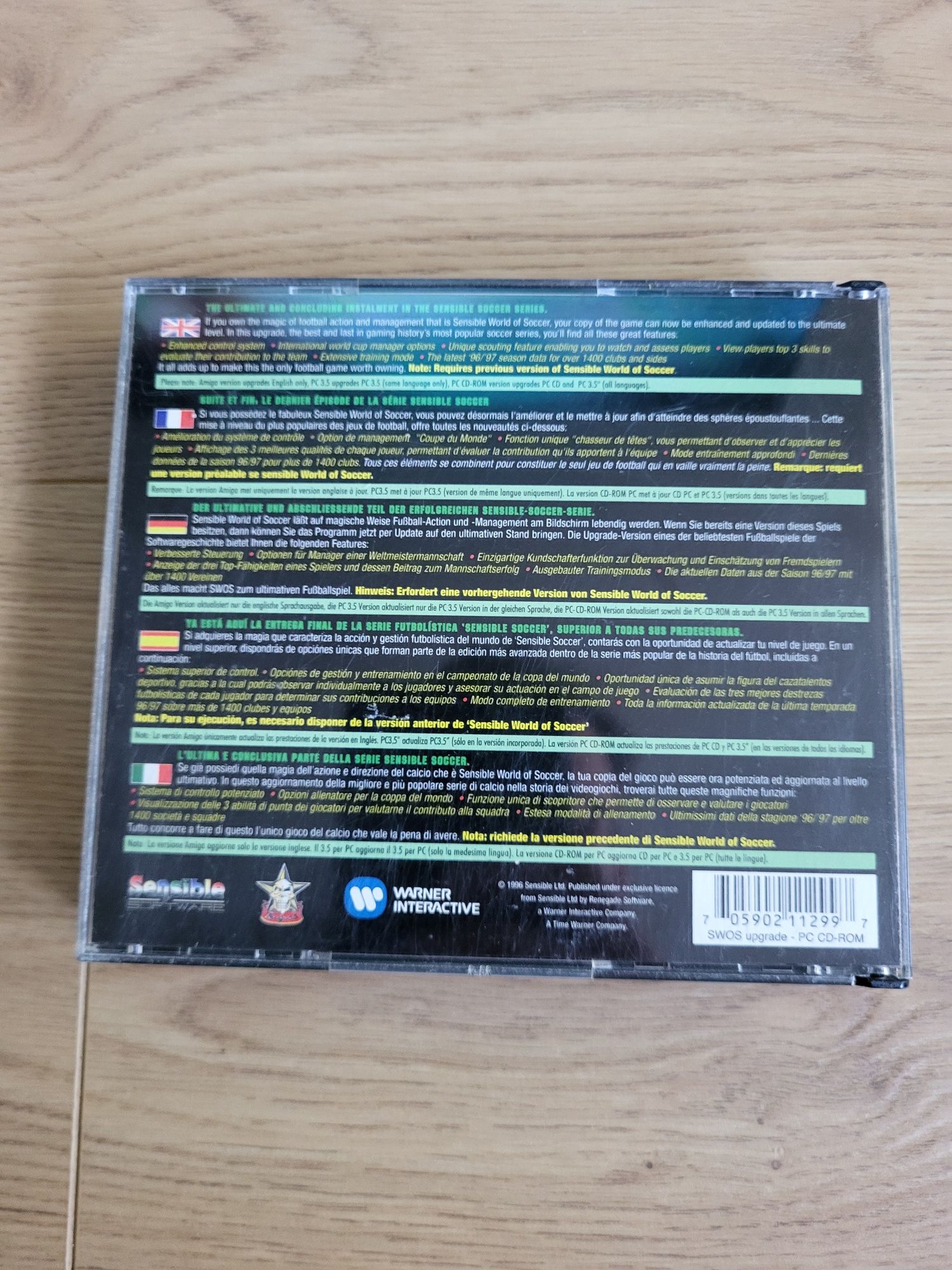 Gra PC CD Sensible World of Soccer 96/97 upgrade oryginał