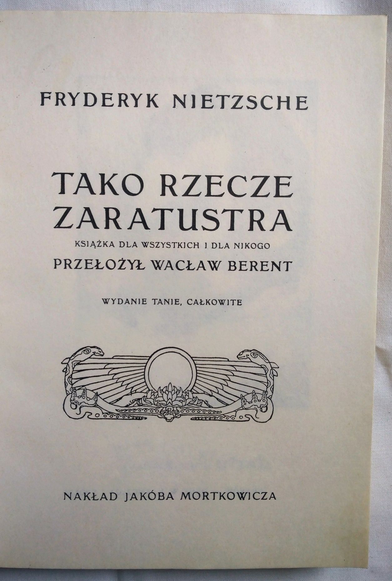 Tako rzecze Zaratustra. Fryderyk Nietzche. wyd. 1990