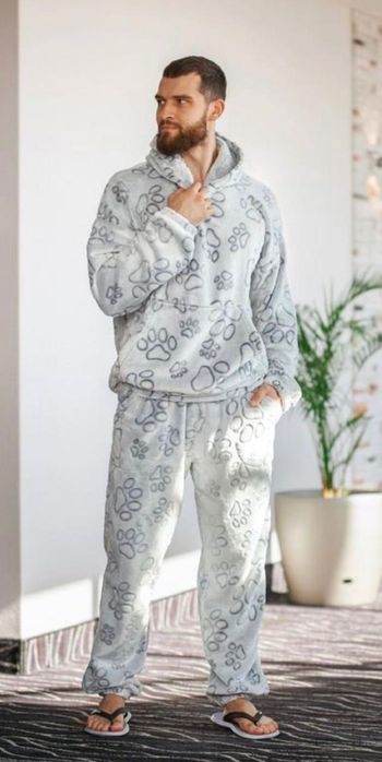 Тепла Піжама з принтом Лапки